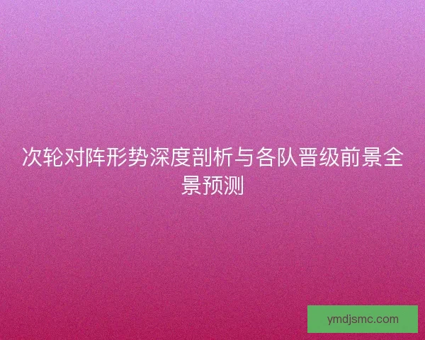 次轮对阵形势深度剖析与各队晋级前景全景预测
